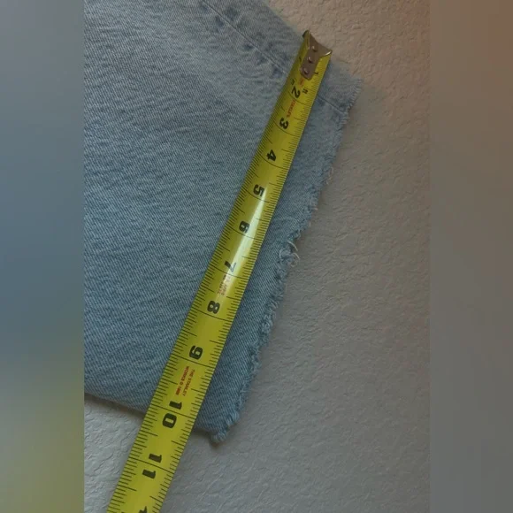 Zara The 90’s Full Length High Rise Raw Hem Frayed Blue Jeans Size 8 - Picture 7 of 7